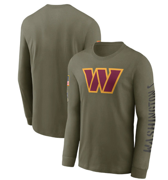 Men's Washington Commanders 2022 Olive Salute to Service Long Sleeve T-Shirt